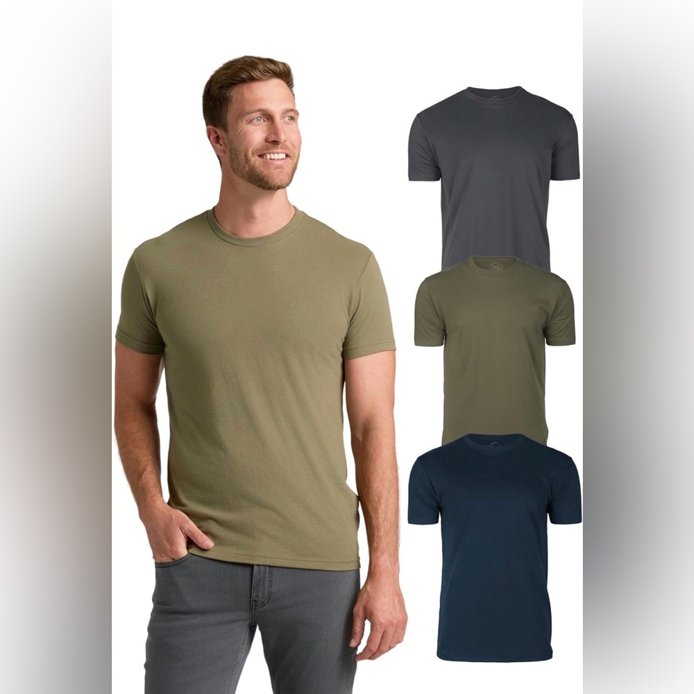 Bundle 3 Pack Short Sleeve Crewneck Tee - Olive Green